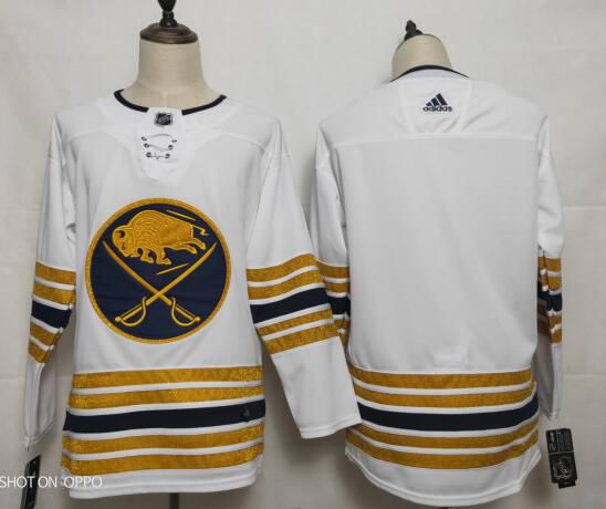 Men Buffalo Sabres Blank White Adidas 50th Anniversary Golden Edition NHL Jersey